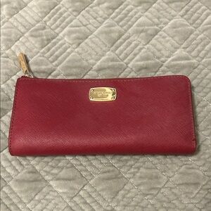 Michael Kors Cherry Red Saffiano Wallet